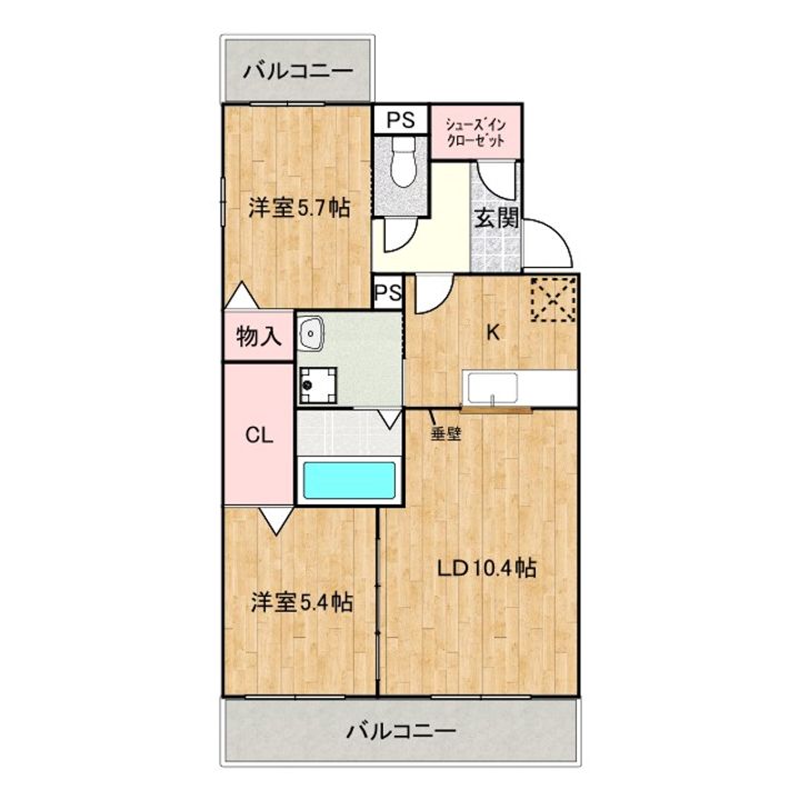 広島県福山市曙町1(マンション)の賃貸物件の間取り