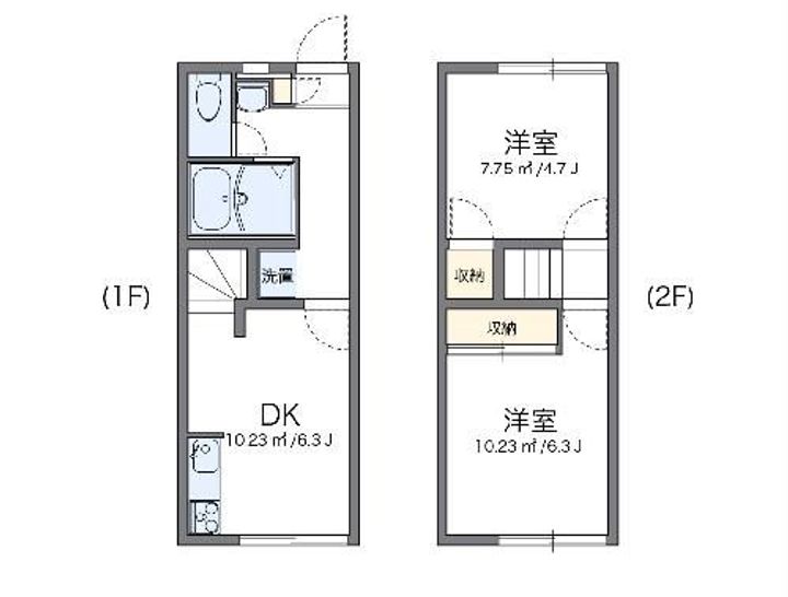 レオパレスボヌールエスパースEの間取り