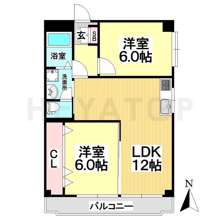 愛知県名古屋市天白区元八事5(マンション)の賃貸物件の間取り