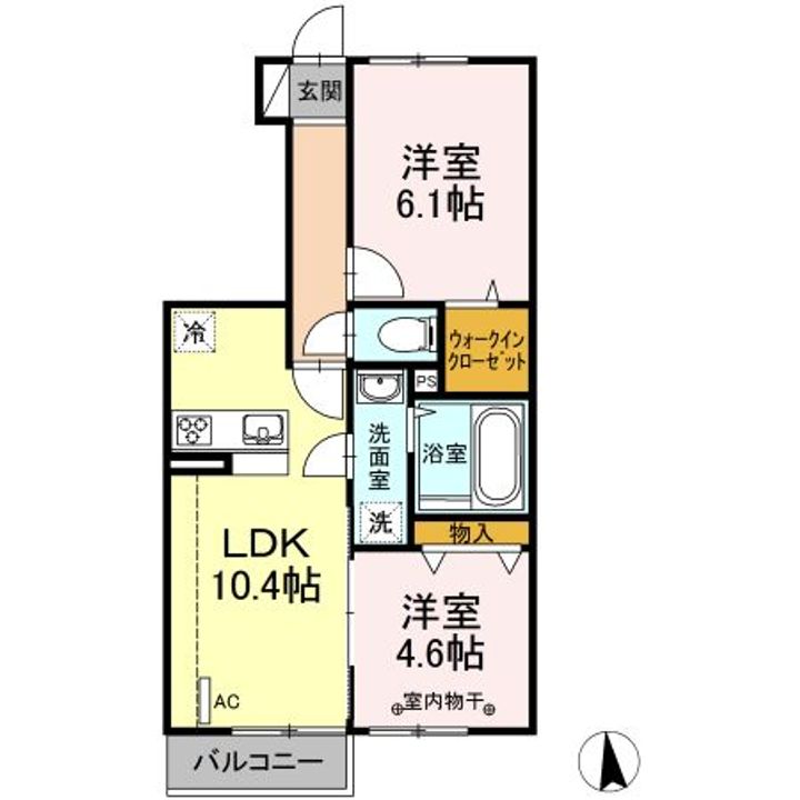 福島県郡山市小原田4(アパート)の賃貸物件の間取り
