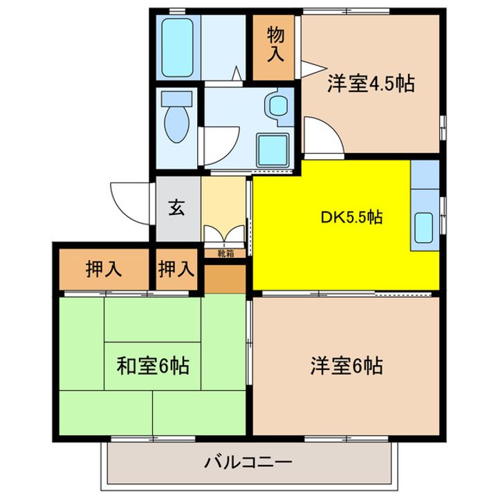 クレールロジュマンBの間取り