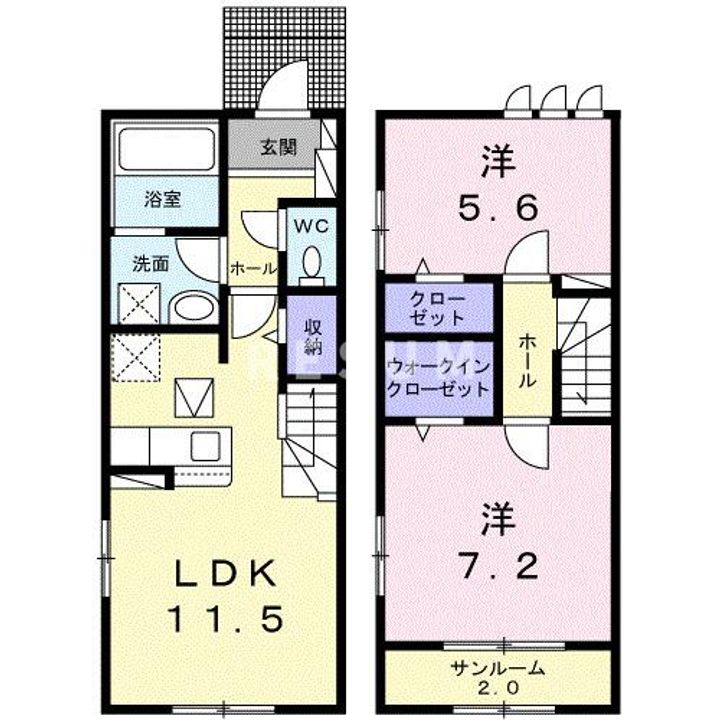 千葉県千葉市若葉区貝塚町(アパート)の賃貸物件の間取り