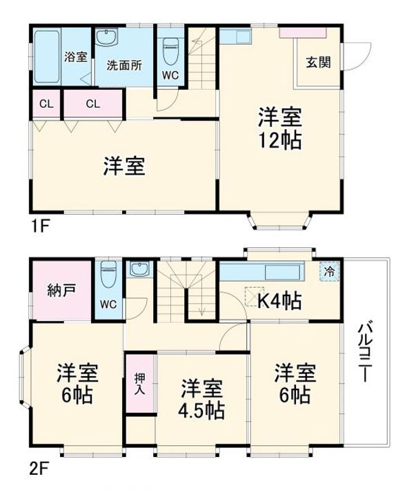 神奈川県秦野市萩が丘(一戸建)の賃貸物件の間取り
