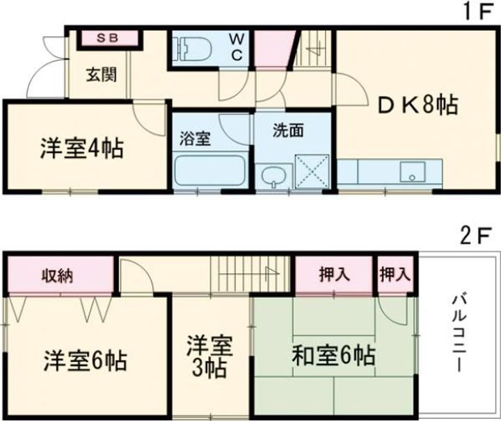 奈良県奈良市東九条町(一戸建)の賃貸物件の間取り