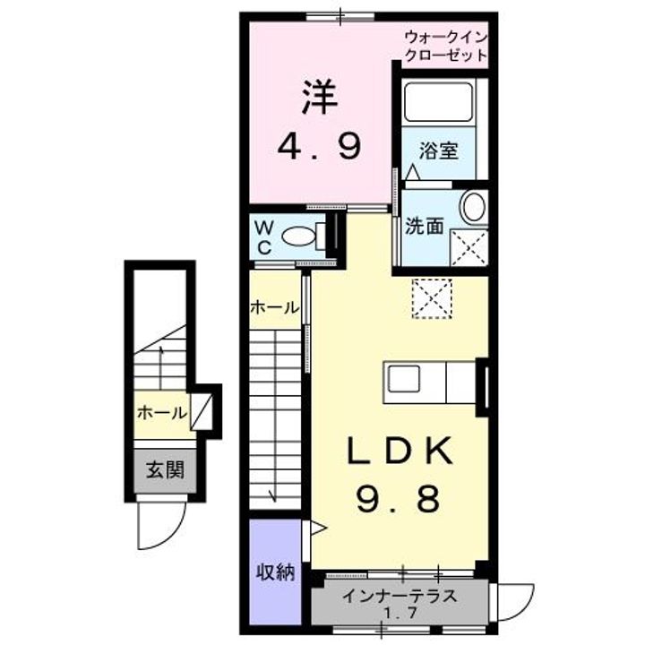 香川県高松市太田下町(アパート)の賃貸物件の間取り