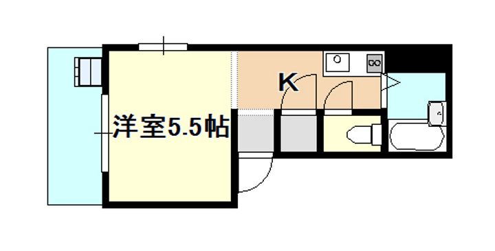 岡山県岡山市北区野田屋町2(マンション)の賃貸物件の間取り