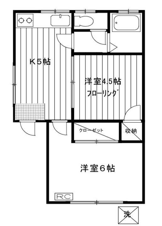 東京都中野区江原町3(アパート)の賃貸物件の間取り