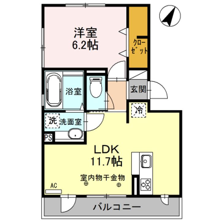 神奈川県相模原市中央区上溝(アパート)の賃貸物件の間取り