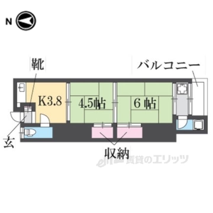 八戸ノ里文化2の間取り