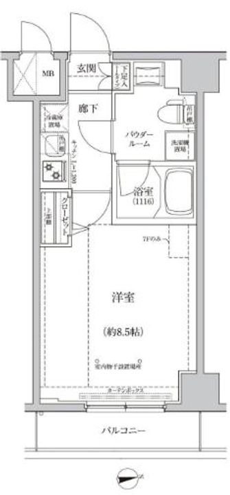 東京都江東区海辺(マンション)の賃貸物件の間取り