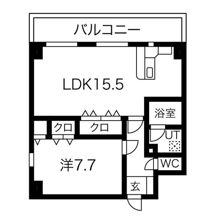 大阪府大阪市福島区海老江8(マンション)の賃貸物件の間取り