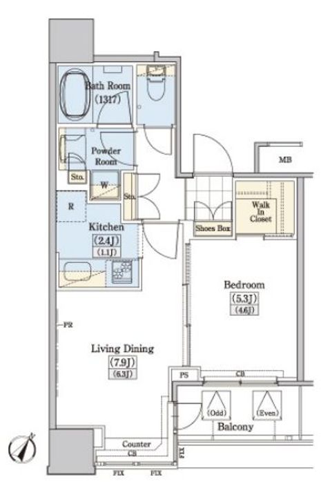 レジディアタワー上池袋(タワー棟)の間取り