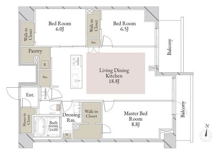 スカイテラス南大塚の間取り