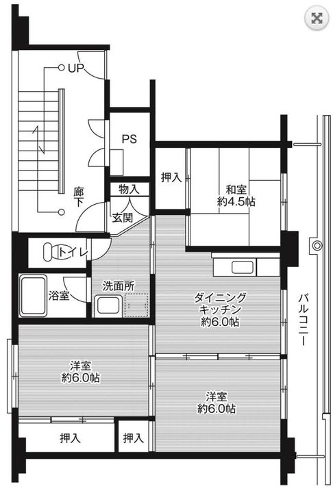 ビレッジハウス滝沢大崎2号棟の間取り