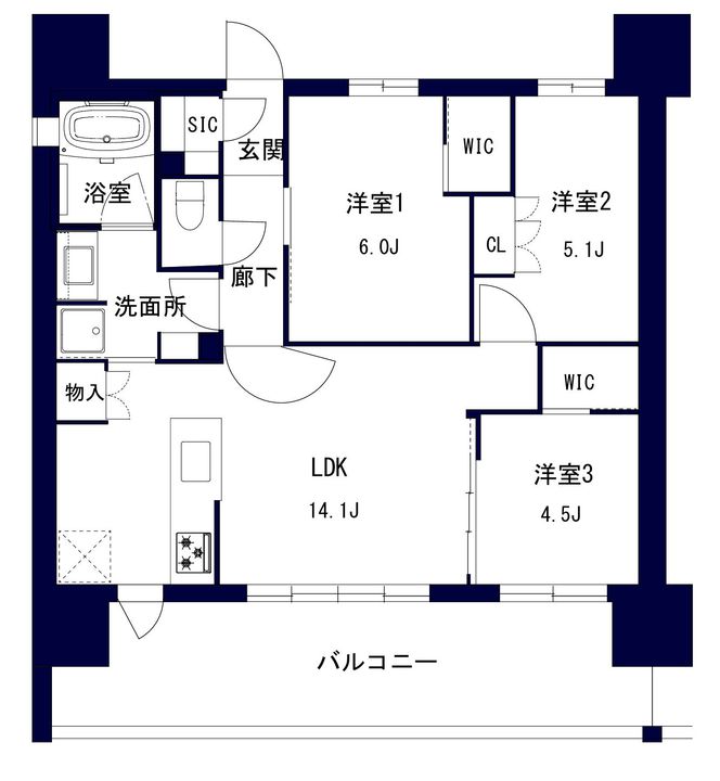 千葉市中央区問屋町計画の間取り