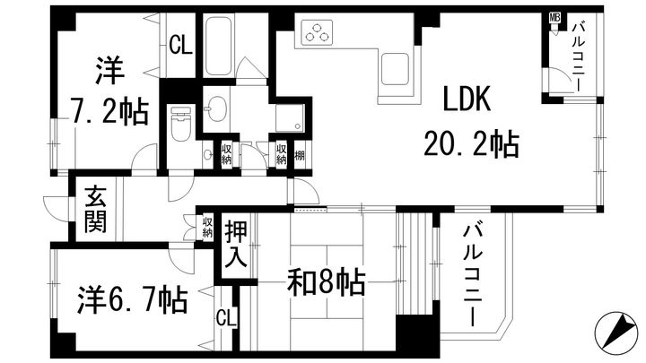 ソリオ宝塚東館の間取り