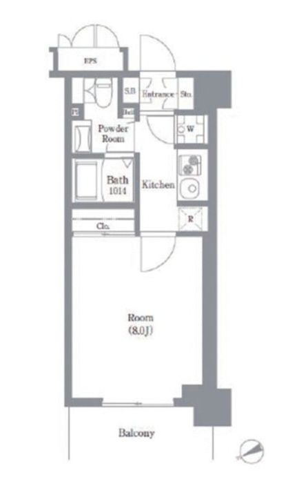 東京都港区芝浦2(マンション)の賃貸物件の間取り