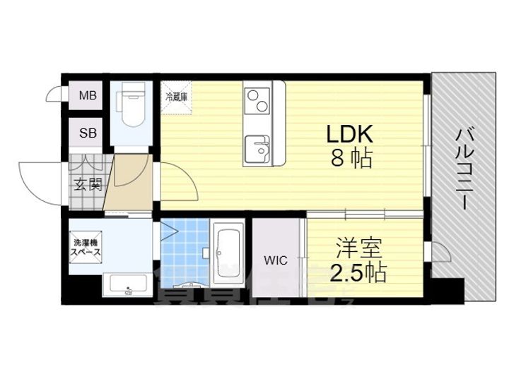 大阪府大阪市西区南堀江4(マンション)の賃貸物件の間取り