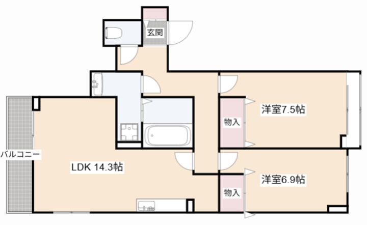 大阪府高槻市郡家新町(アパート)の賃貸物件の間取り