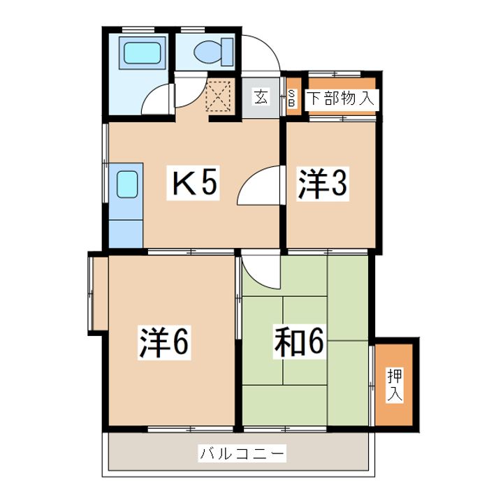 福島県郡山市富久山町久保田字太郎殿前(アパート)の賃貸物件の間取り