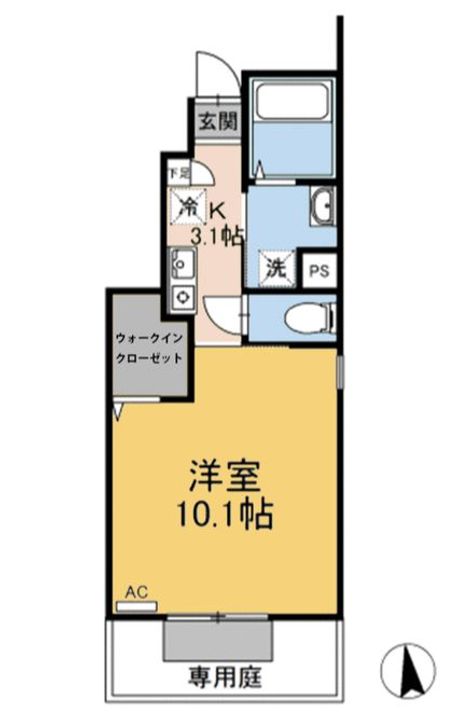 広島県福山市引野町南1(アパート)の賃貸物件の間取り