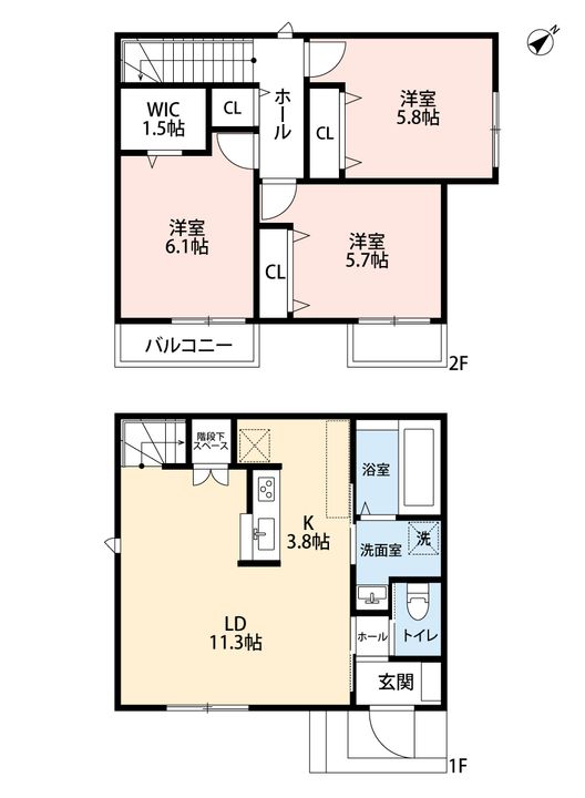 広島県広島市南区旭3(一戸建)の賃貸物件の間取り