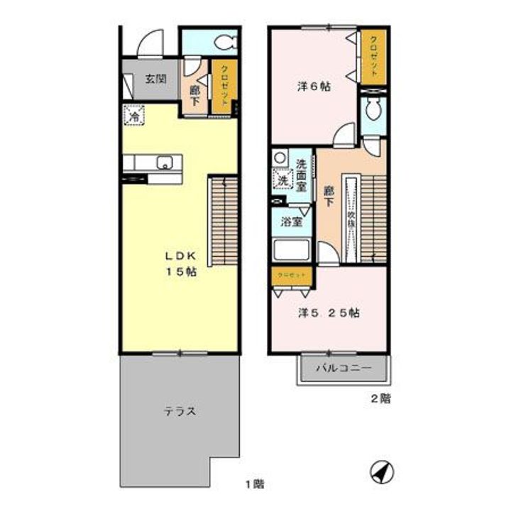 神奈川県横浜市緑区いぶき野(一戸建)の賃貸物件の間取り