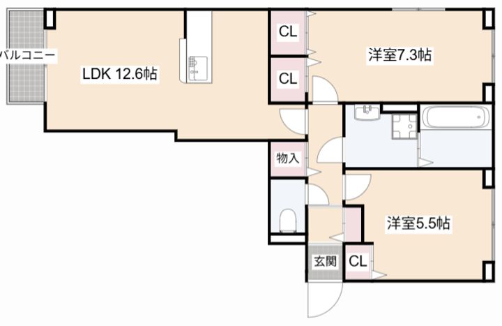 大阪府高槻市郡家新町(アパート)の賃貸物件の間取り