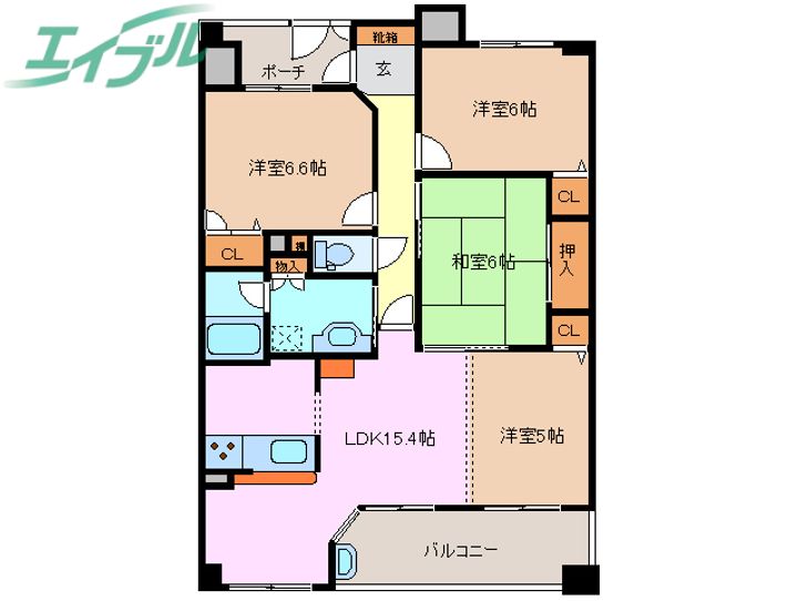 ライオンズステージ四日市の間取り