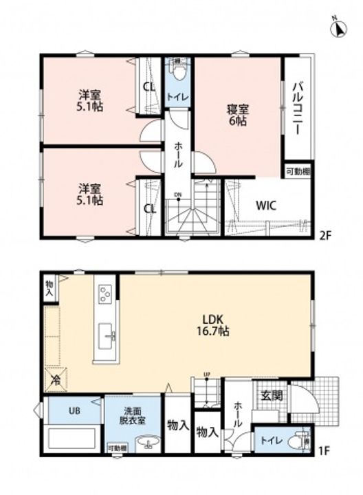 広島県広島市東区中山西2(一戸建)の賃貸物件の間取り