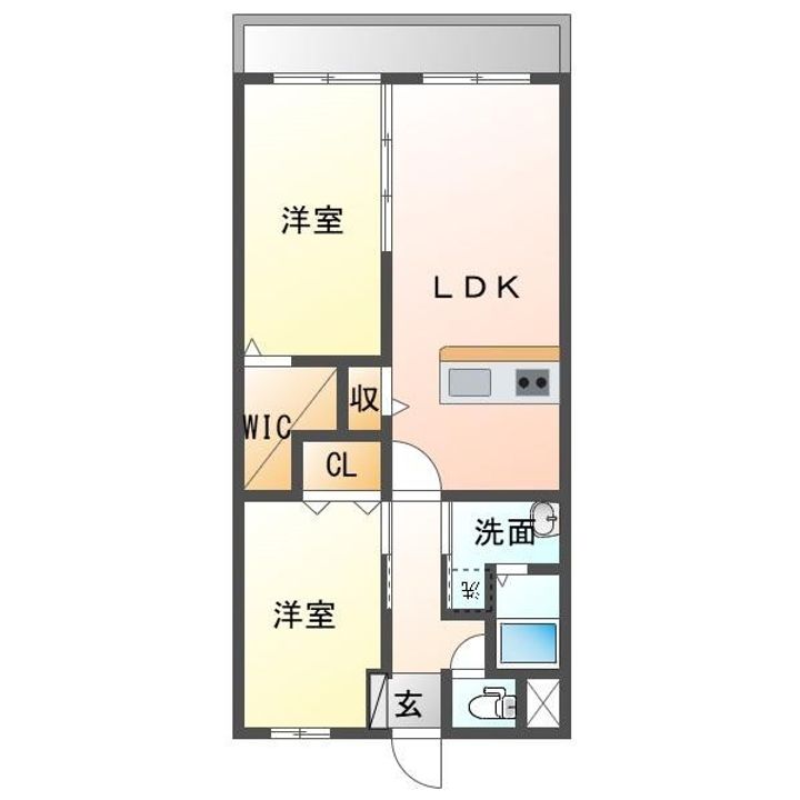 宮崎町 2LDK 新築の間取り