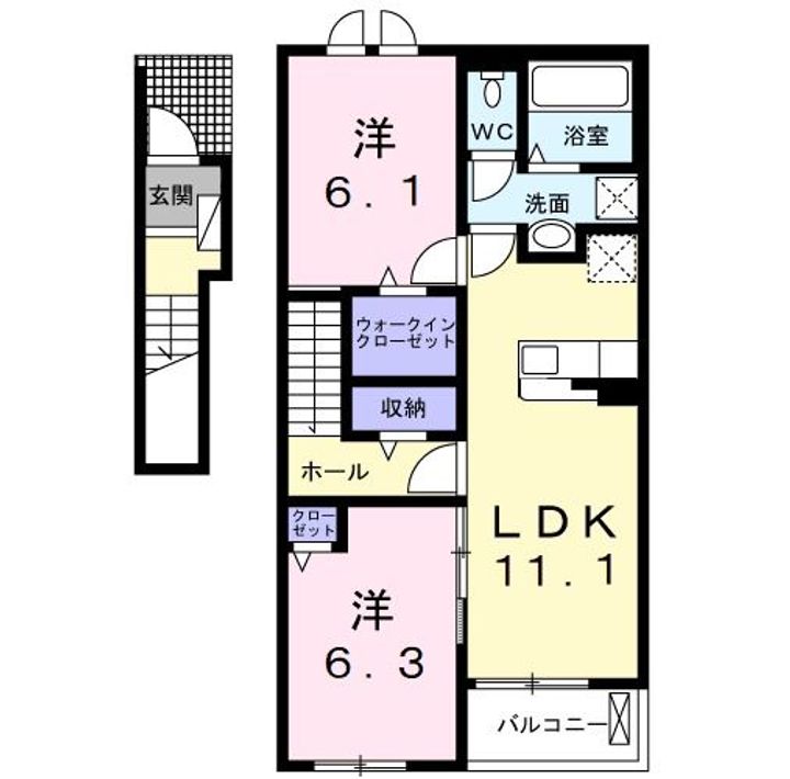 K’sヴィレッジ平井 Aの間取り