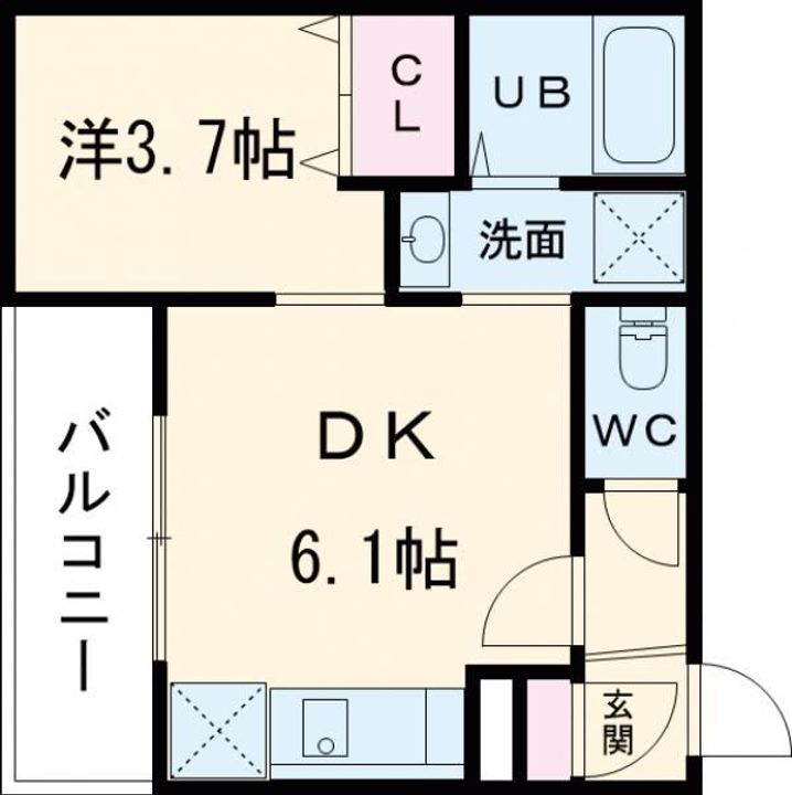 兵庫県神戸市東灘区深江本町1(アパート)の賃貸物件の間取り