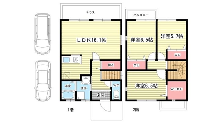 大阪府豊中市東豊中町3(一戸建)の賃貸物件の間取り