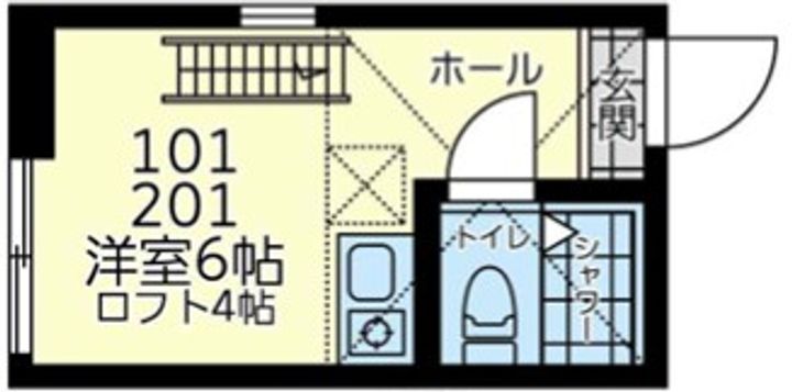 神奈川県横浜市神奈川区六角橋2(アパート)の賃貸物件の間取り