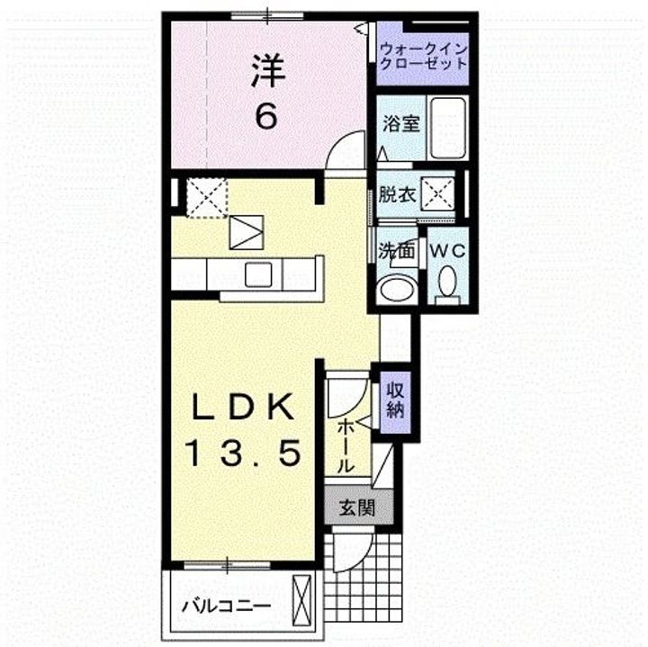 福島県いわき市錦町鬼越下(アパート)の賃貸物件の間取り
