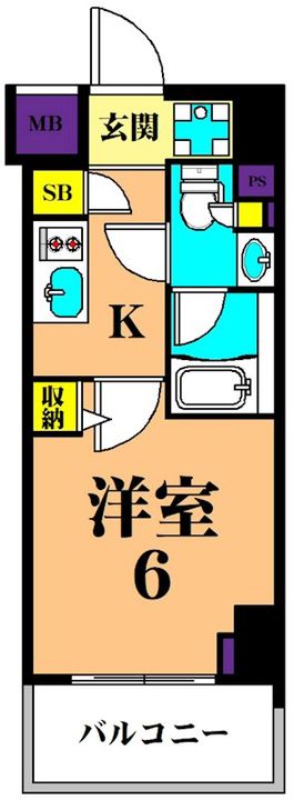 東京都品川区南品川5(マンション)の賃貸物件の間取り