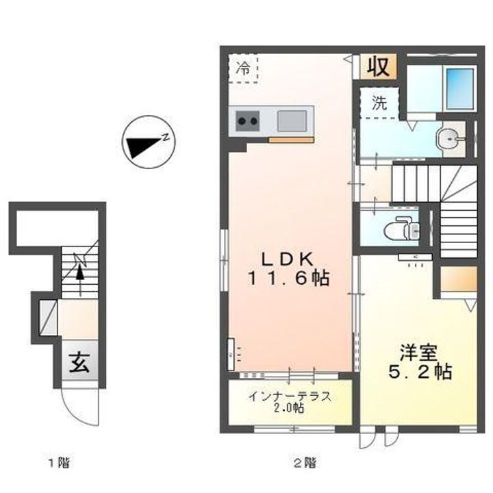 愛知県名古屋市名東区豊が丘(アパート)の賃貸物件の間取り