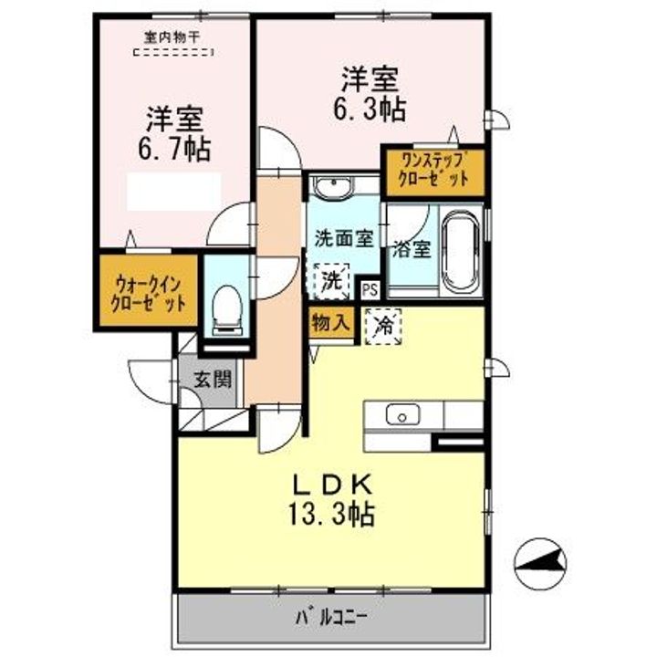 京都府京都市南区吉祥院里ノ内町(アパート)の賃貸物件の間取り