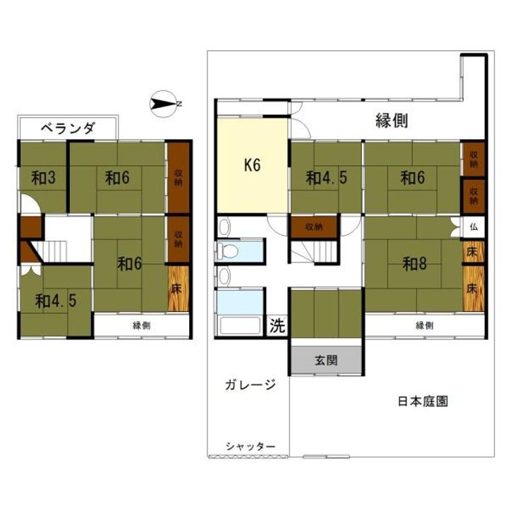 京都府京都市左京区下鴨神殿町(一戸建)の賃貸物件の間取り