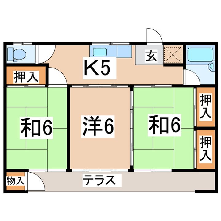 福島県郡山市安積町荒井字上北井前(アパート)の賃貸物件の間取り