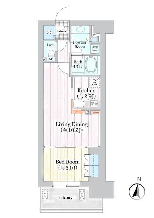 東京都世田谷区砧7(マンション)の賃貸物件の間取り