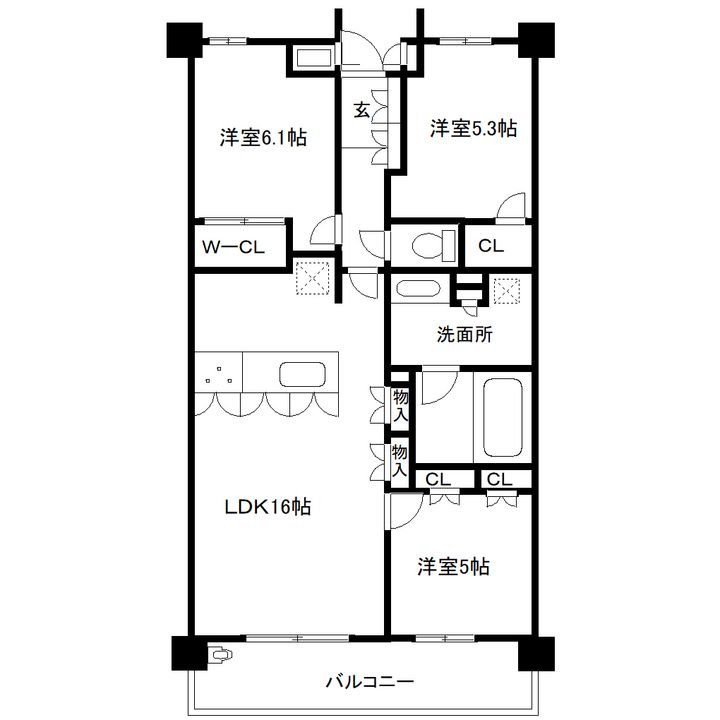 グランドオーク九品寺の間取り