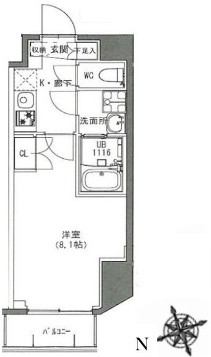 東京都豊島区高田2の賃貸マンションの間取り