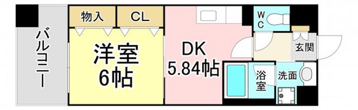 福岡県北九州市若松区小敷ひびきの3(マンション)の賃貸物件の間取り