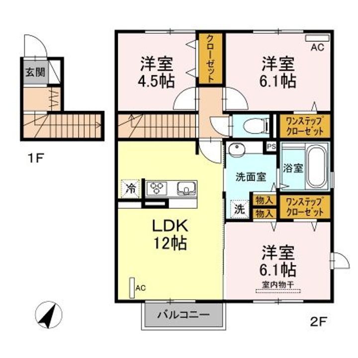 福島県郡山市字山崎(アパート)の賃貸物件の間取り