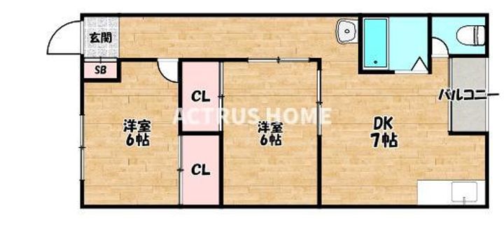 大阪府大阪市阿倍野区共立通2(マンション)の賃貸物件の間取り