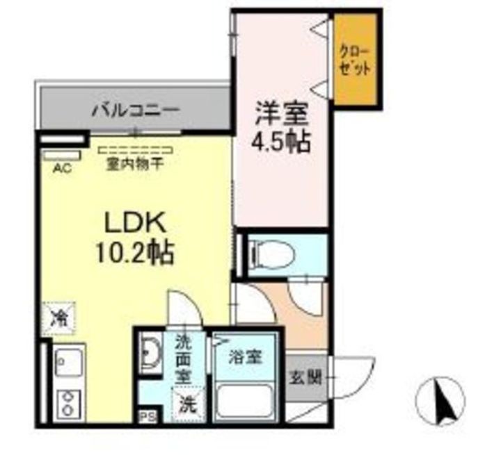 岡山県倉敷市老松町4(アパート)の賃貸物件の間取り