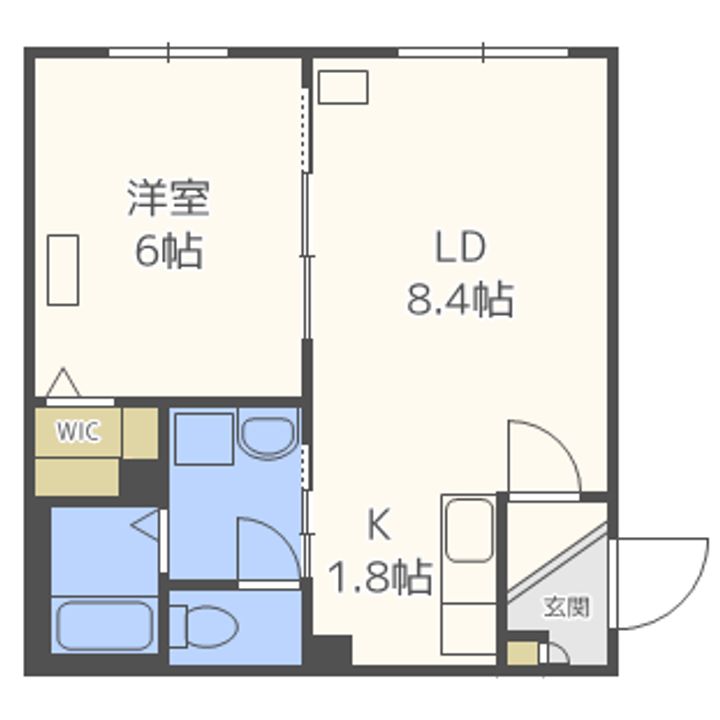 北海道札幌市中央区北六条西26(マンション)の賃貸物件の間取り