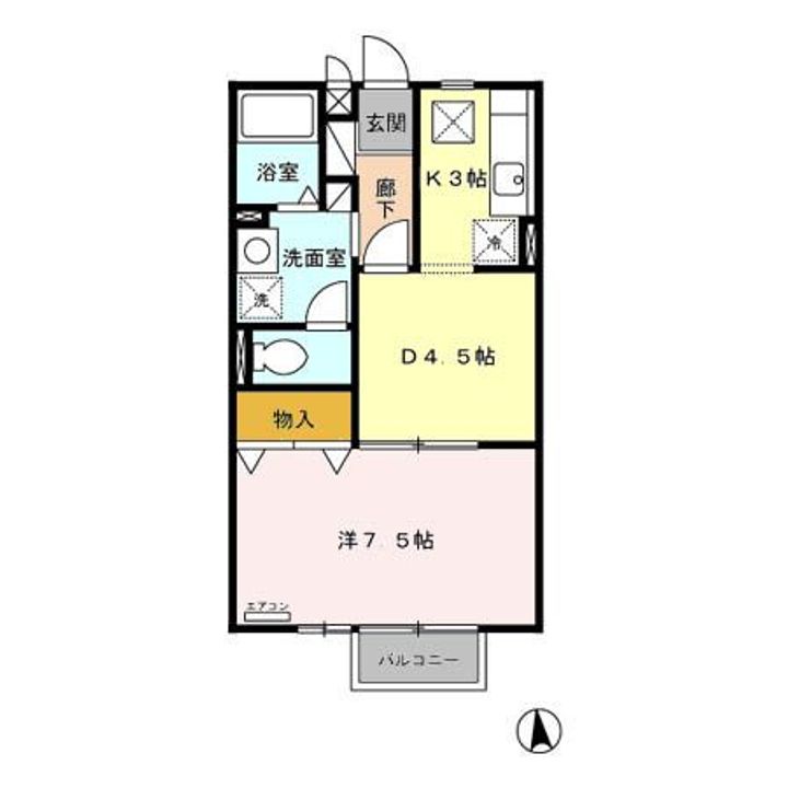 福島県いわき市泉滝尻1(アパート)の賃貸物件の間取り